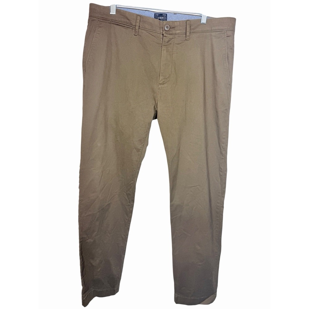 J.Crew‎ 484 Mens Chino Pants 34x32 Brown Slim Fit Stretch Casual Office Business
